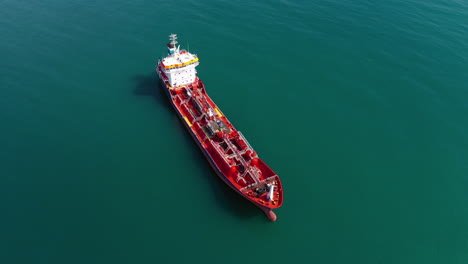 aerial-shot-flying-around--a-very-large-crude-carrier-oil-tanker,-petroleum